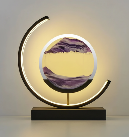Veska | DuneGlow Bordslampa – H Handmade Mood-lampa med Lugna Ljus och Modern Design Svart Lila