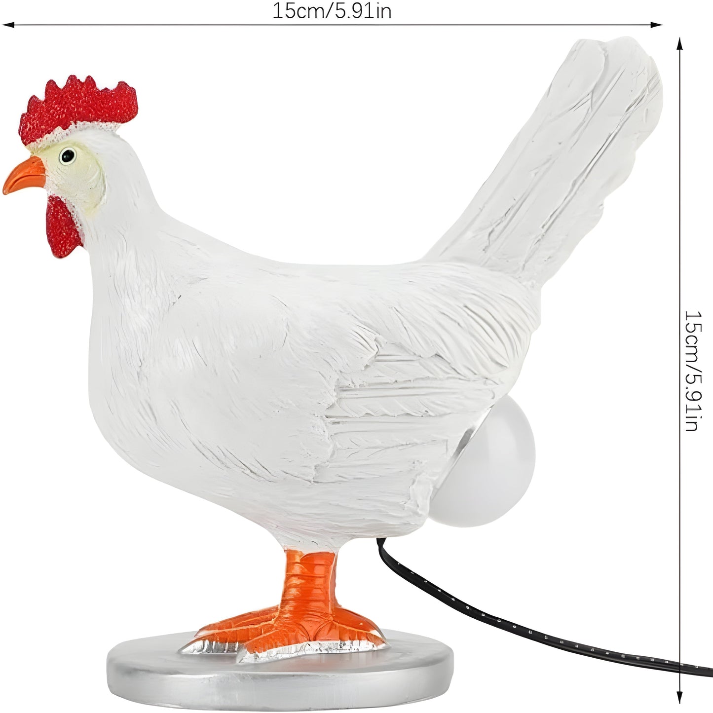 Veska | EggGlow Bordsamp – Charmig Hönsform med Varm LED-Ljus