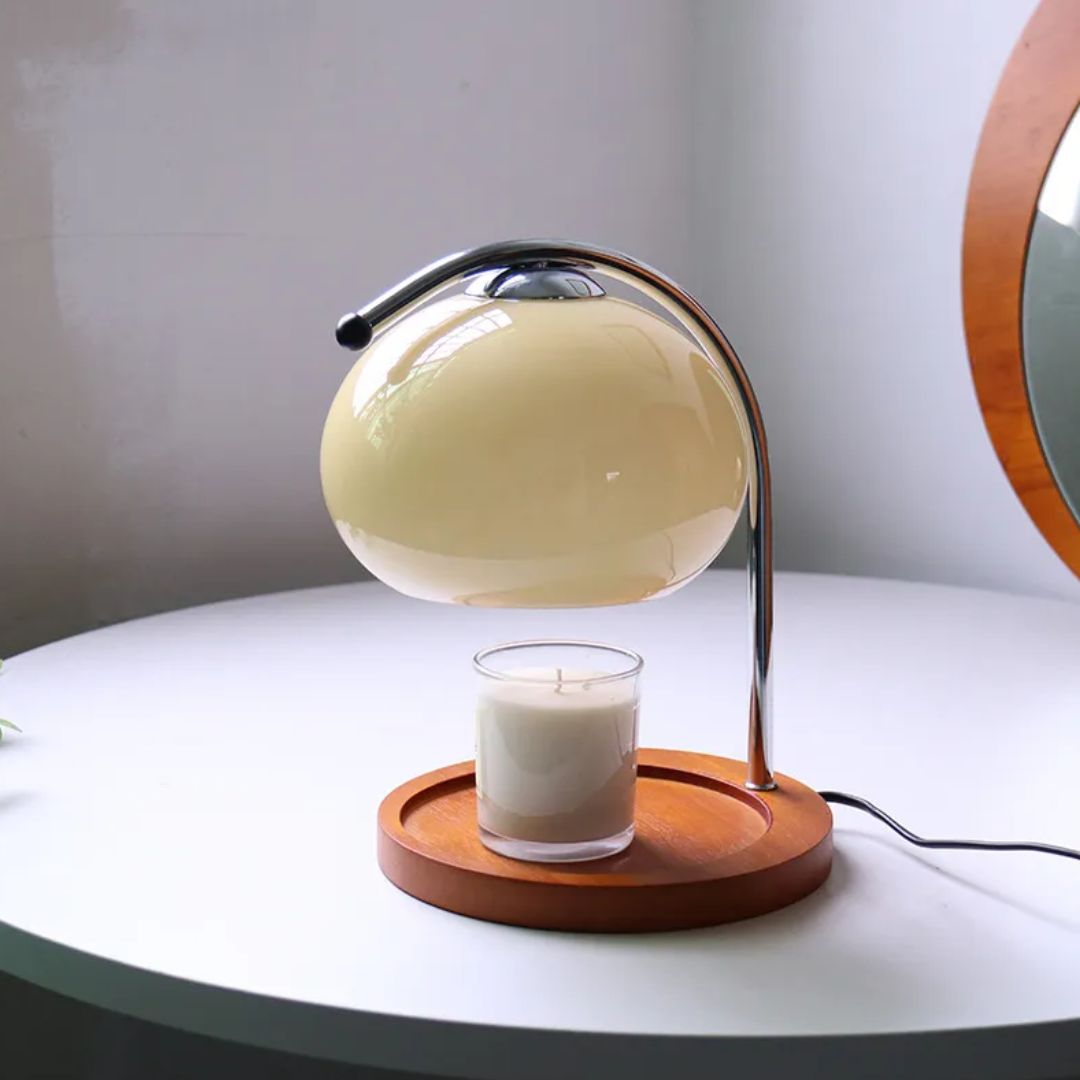 Veska | Eindhoven Alyssa Retro Glas Bordslampa Vit