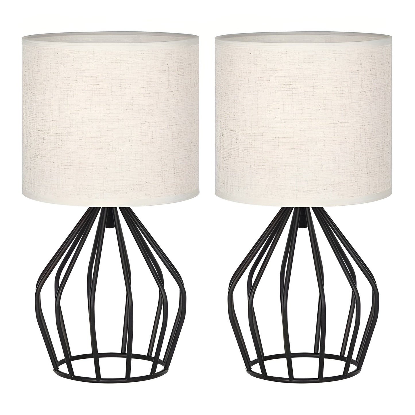 Veska | Elegant Bordslampa med Linneskärm och Metalbas – Perfekt Belysning