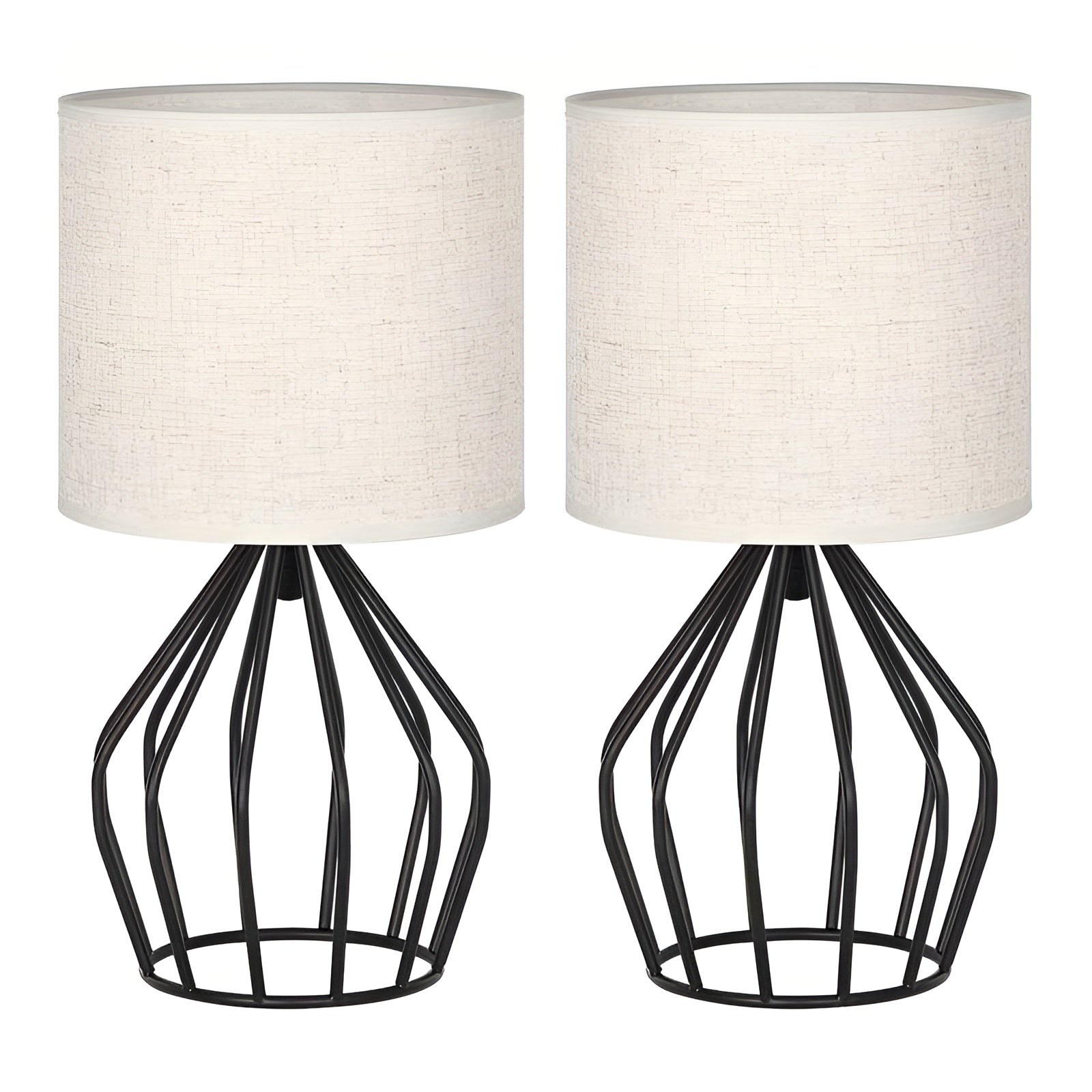 Veska | Elegant Bordslampa med Linneskärm och Metalbas – Perfekt Belysning