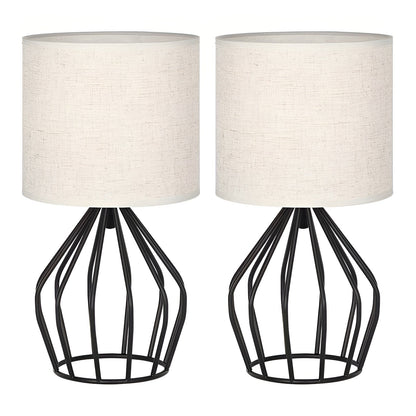Veska | Elegant Bordslampa med Linneskärm och Metalbas – Perfekt Belysning