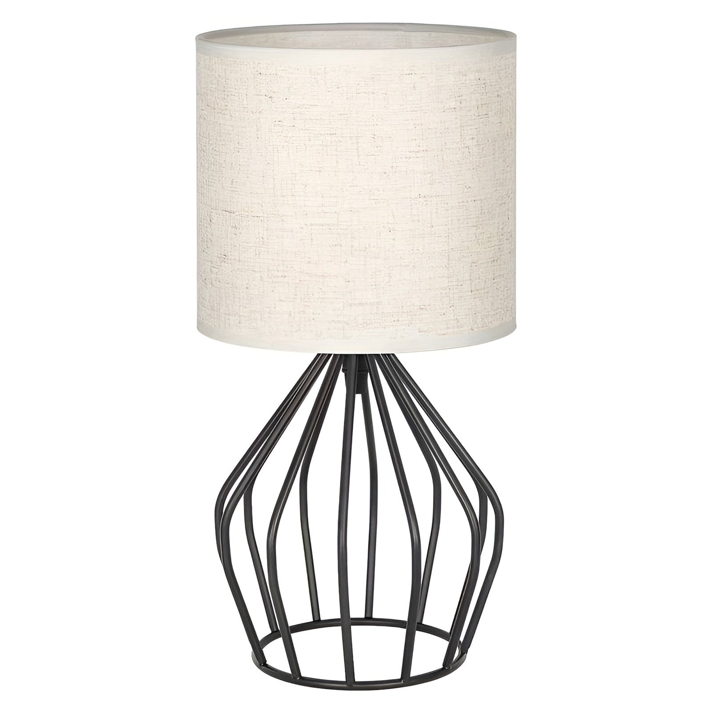 Veska | Elegant Bordslampa med Linneskärm och Metalbas – Perfekt Belysning