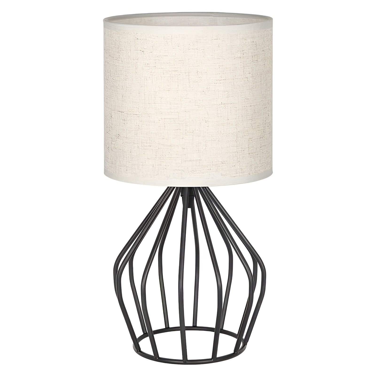 Veska | Elegant Bordslampa med Linneskärm och Metalbas – Perfekt Belysning