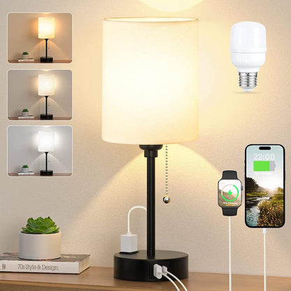 Veska | Elegant Bordslampa med Smart Laddningsalternativ och Tre Färger