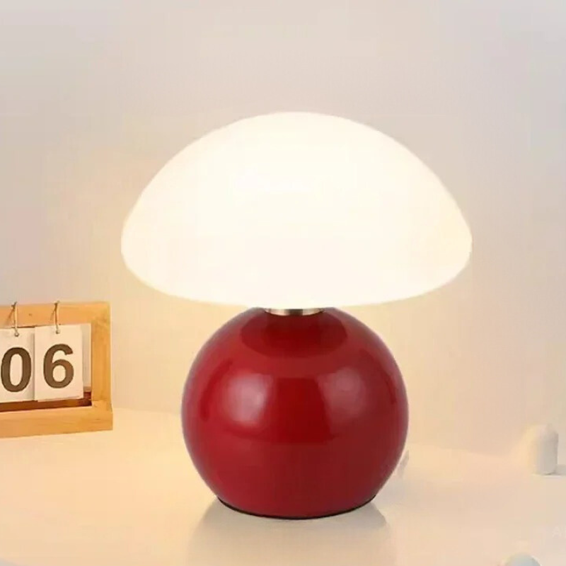 Veska | Elegant Cream Table Lamp – Atmosfärisk Belysning för Hem Röd