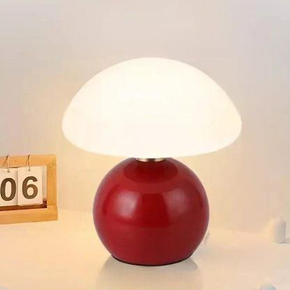 Veska | Elegant Cream Table Lamp – Atmosfärisk Belysning för Hem Röd