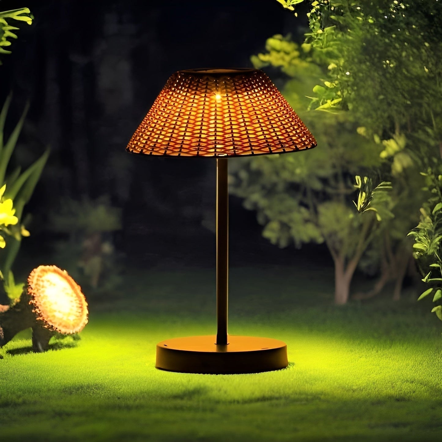 Veska | Elegant GardenWoven Solarbordslampa - Väderbeständig & Energisnål