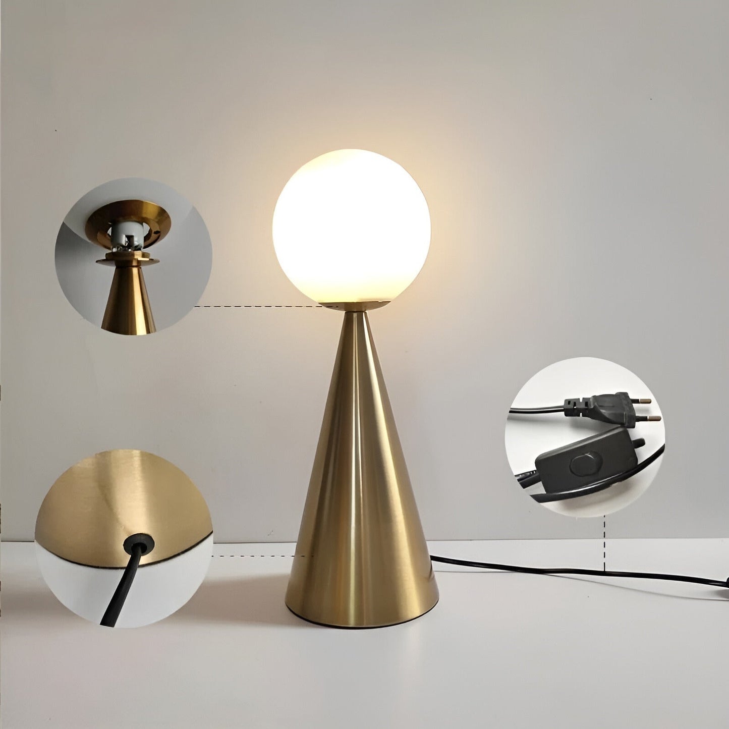 Veska | Elegant Guld Bordslampa - Lyxig Belysning för Ditt Inre