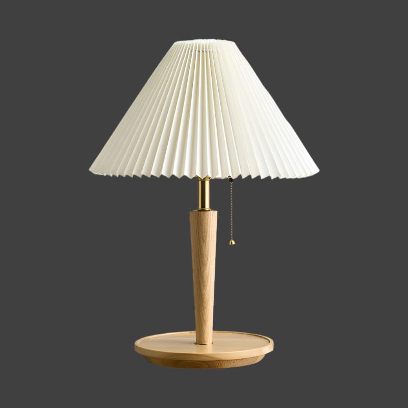 Veska | Elegant Vintage Woodly Bordslampa - Bordslampa med Fältad Design