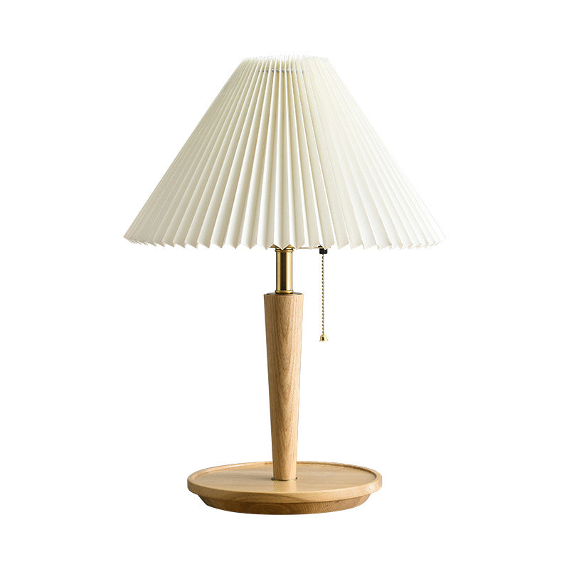 Veska | Elegant Vintage Woodly Bordslampa - Bordslampa med Fältad Design Wood