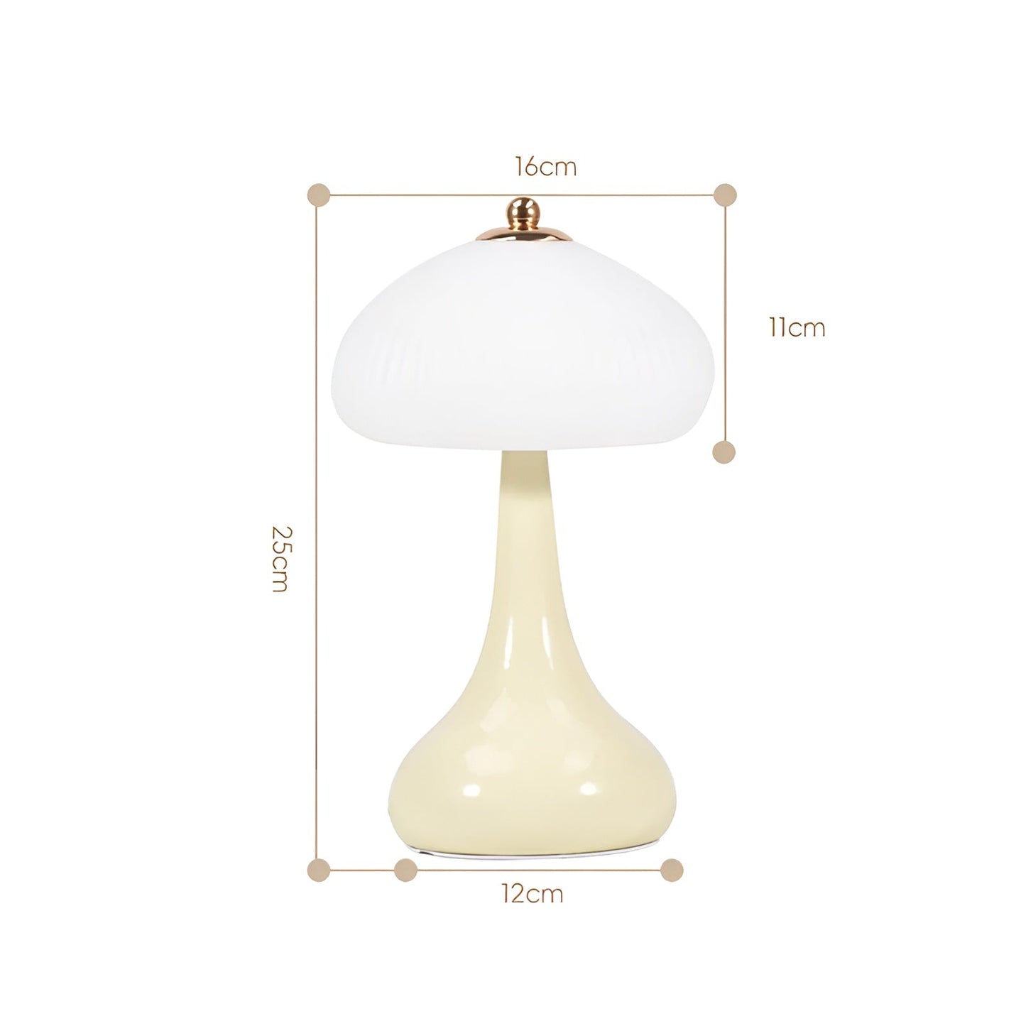 Veska | Eleganza Luxe Bordslampa – Tidslös Svampform med LED-dimningsfunktion i Mjuka Färger
