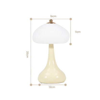 Veska | Eleganza Luxe Bordslampa – Tidslös Svampform med LED-dimningsfunktion i Mjuka Färger