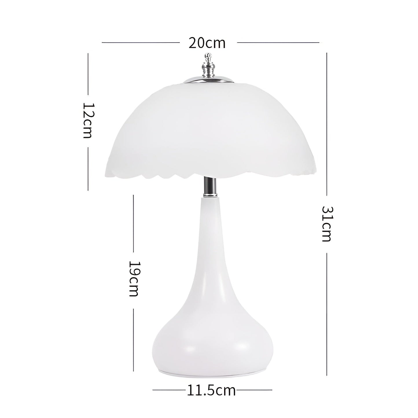 Veska | Eleganza Luxe Bordslampa – Tidslös Svampform med LED-dimningsfunktion i Mjuka Färger