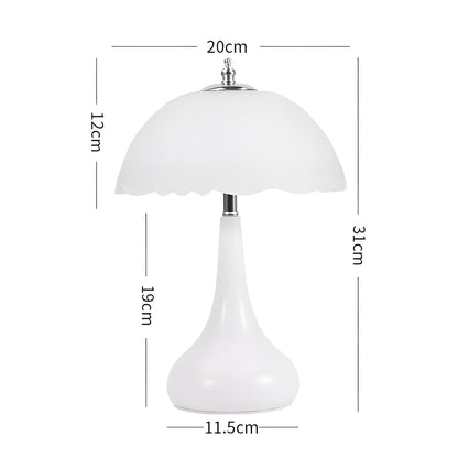 Veska | Eleganza Luxe Bordslampa – Tidslös Svampform med LED-dimningsfunktion i Mjuka Färger