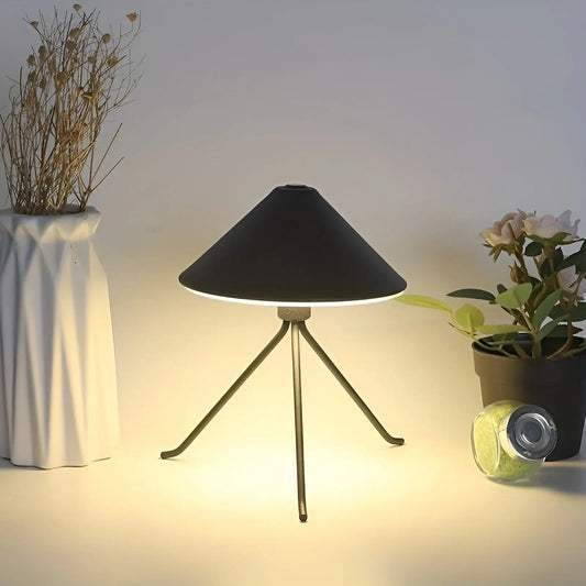 Veska | Eleganza Luxe Bordslampa – USB-laddningsbar LED-belysning med elegant design i svart, guld och silver Svart