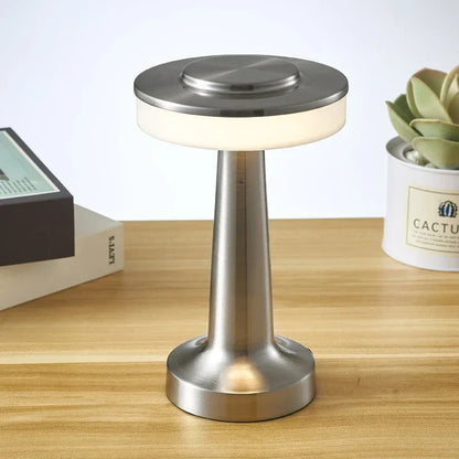Veska | Elegaza Bordslampa - Elegant Bärbar LED-lampa Silversilver