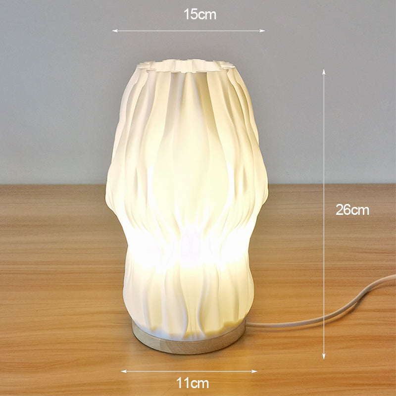 Veska | Frenchlight Bordslampa - Elegant Plisserad Bordslampa i Fransk Kräm för Atmosfäriska Utrymmen C