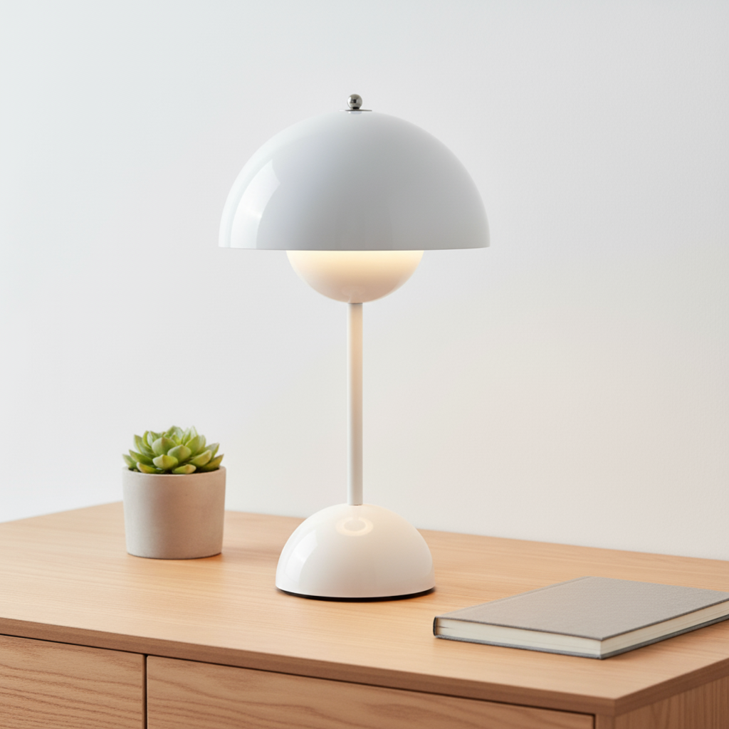 Veska | Frendorf NordicNest Skandinavisk Bordslampa Dimbara Modern Nattlampa Vit