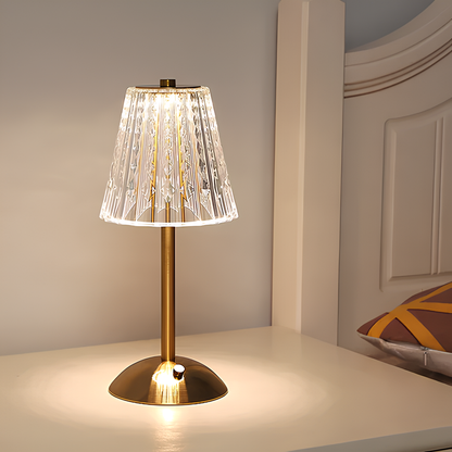Veska | Gyllene Kristall Bordslampa