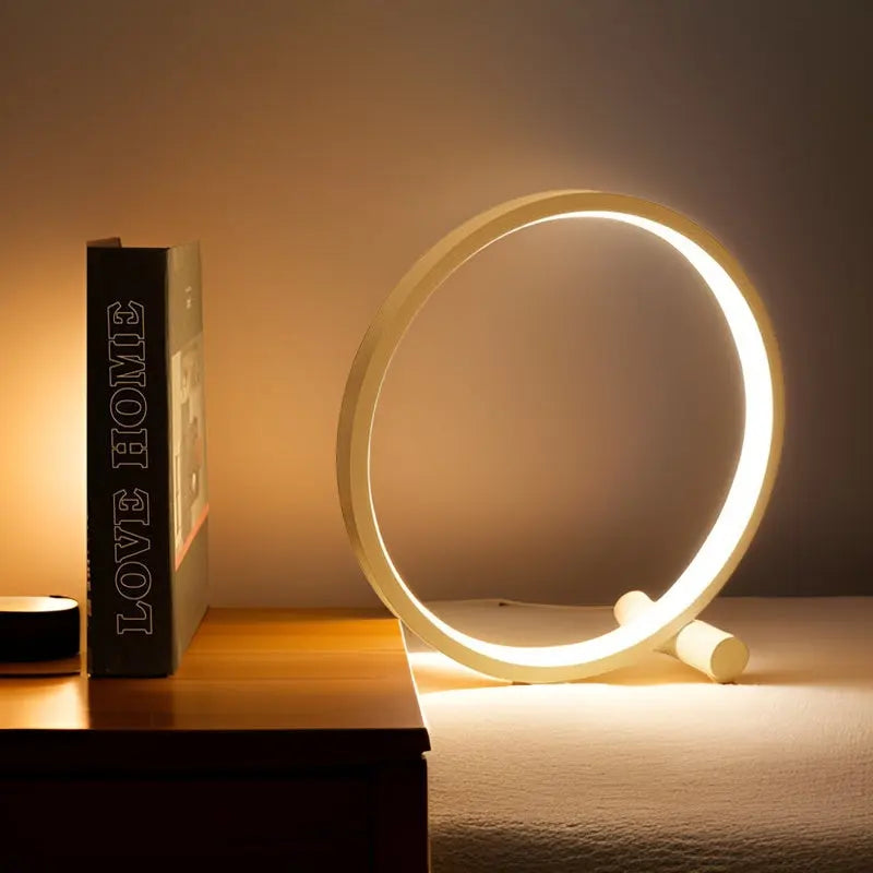 Veska | Halo Glo Bordslampa: Elegant LED-belysning med beröringskontroll Vit