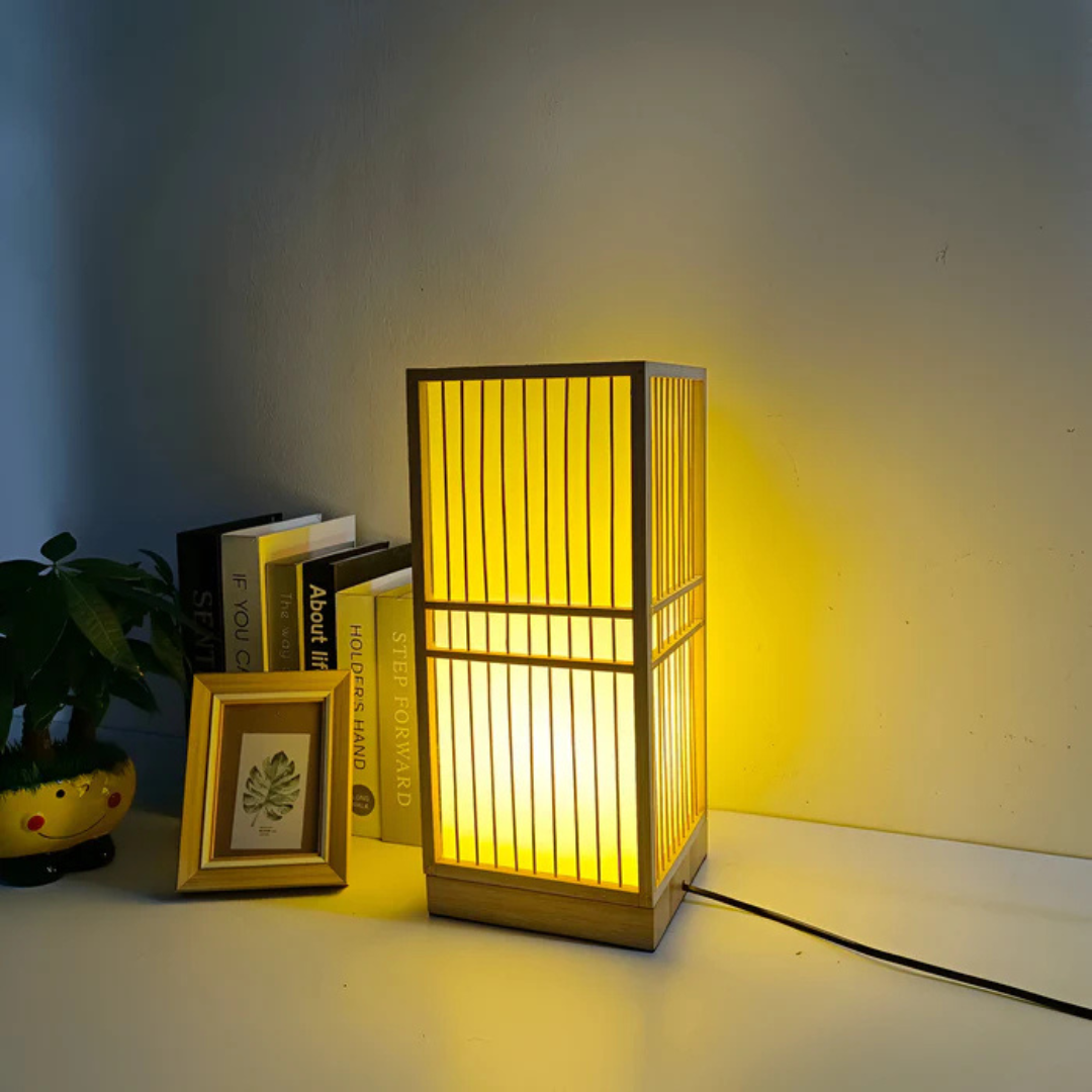 Veska | Japansk LED Bordslampa gjord av Bambu