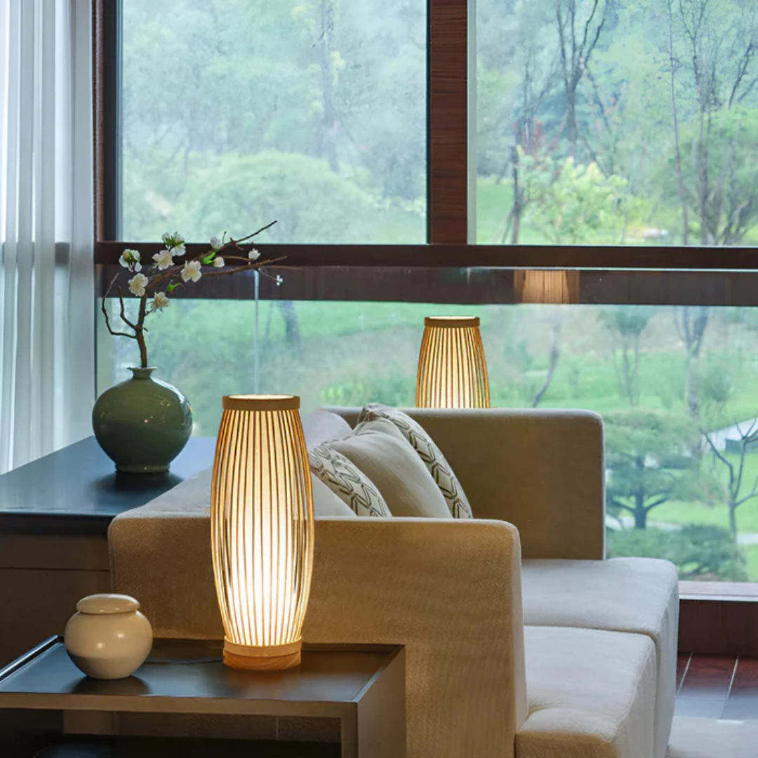 Veska | Japansk LED Bordslampa gjord av Bambu
