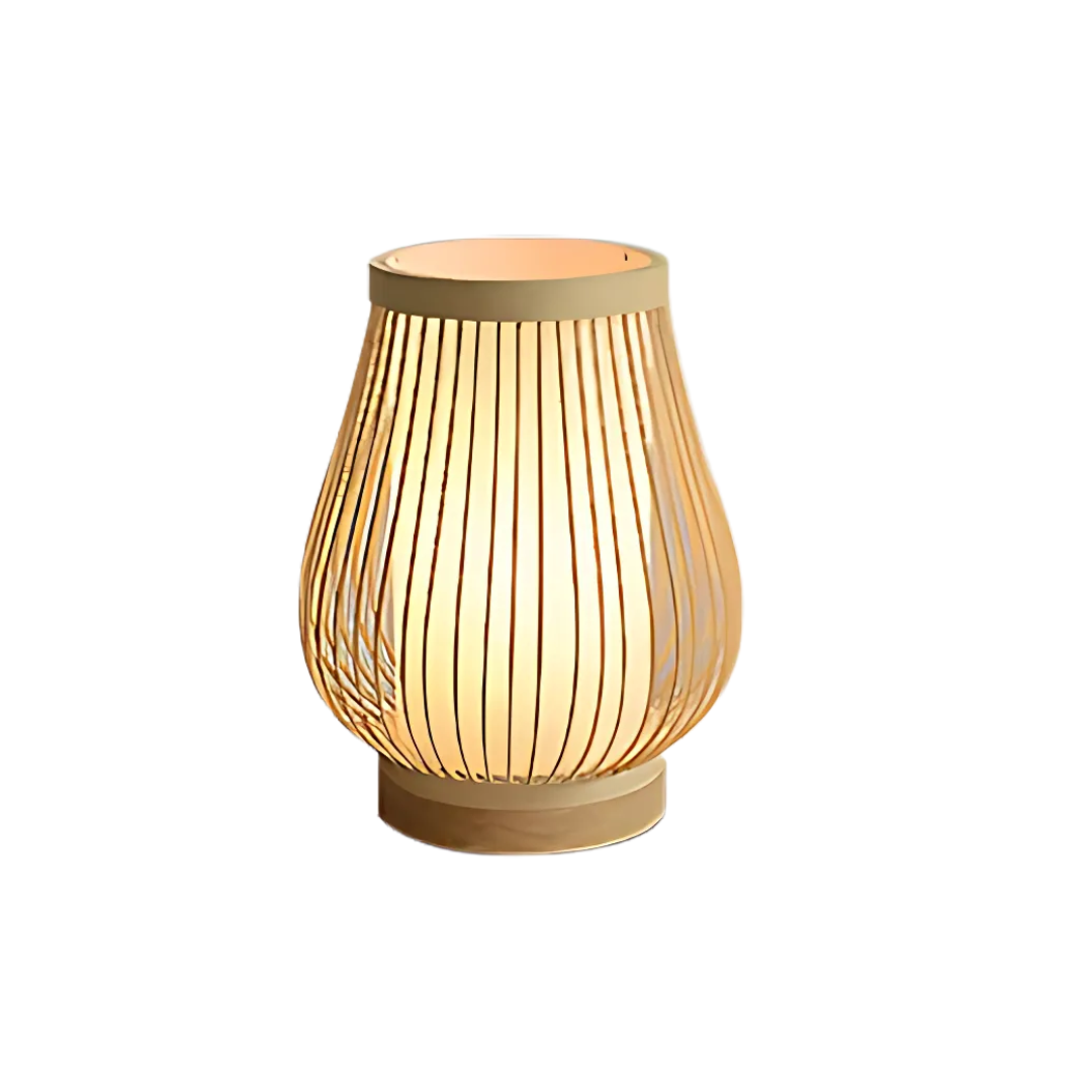 Veska | Japansk LED Bordslampa gjord av Bambu A (20x24cm)