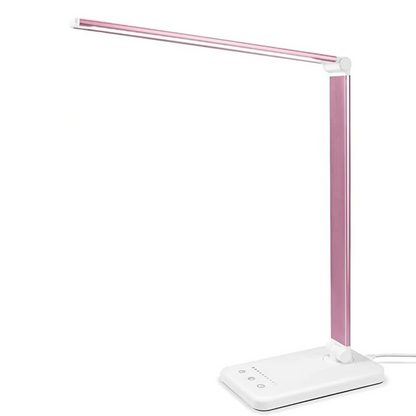 Veska | LED Skrivbordslampa - Bordslampa med USB-laddningsport, 5 ljusinställningar och ljusstyrkenivåer Rosa