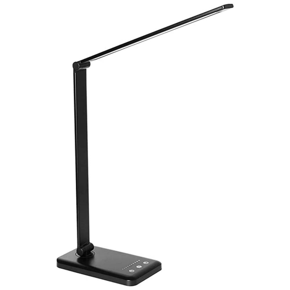 Veska | LED Skrivbordslampa - Bordslampa med USB-laddningsport, 5 ljusinställningar och ljusstyrkenivåer Svart