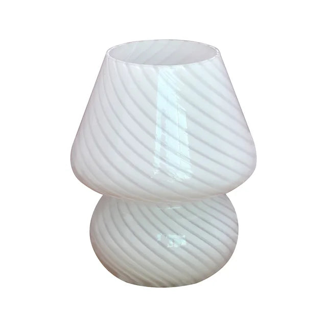 Veska | Ljuvlig Murano Glas Bordslampa - Elegant och Unik Vit