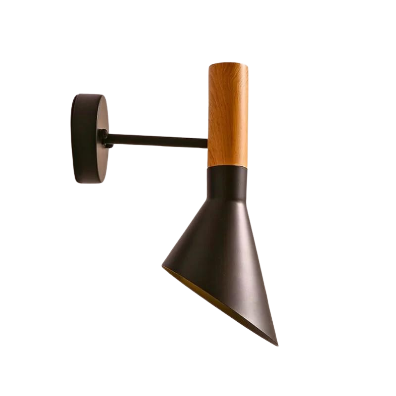 Veska | LumiMinimal Bord - Elegant LED Bordslampa för Modern Inredning Vägglampa Svart & Trä