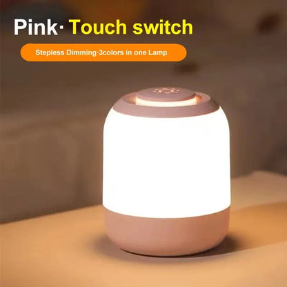 Veska | LUMINA TOUCH LED Bordslampa | Bärbar & Dimbar | Touchkontroll | För Sovrum & Barns Rum Rosa