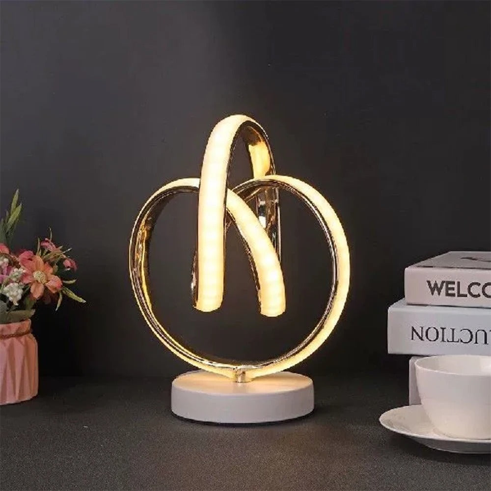 Veska | Luminare - Modern LED Bordslampa med Böjd Design och USB Anslutning