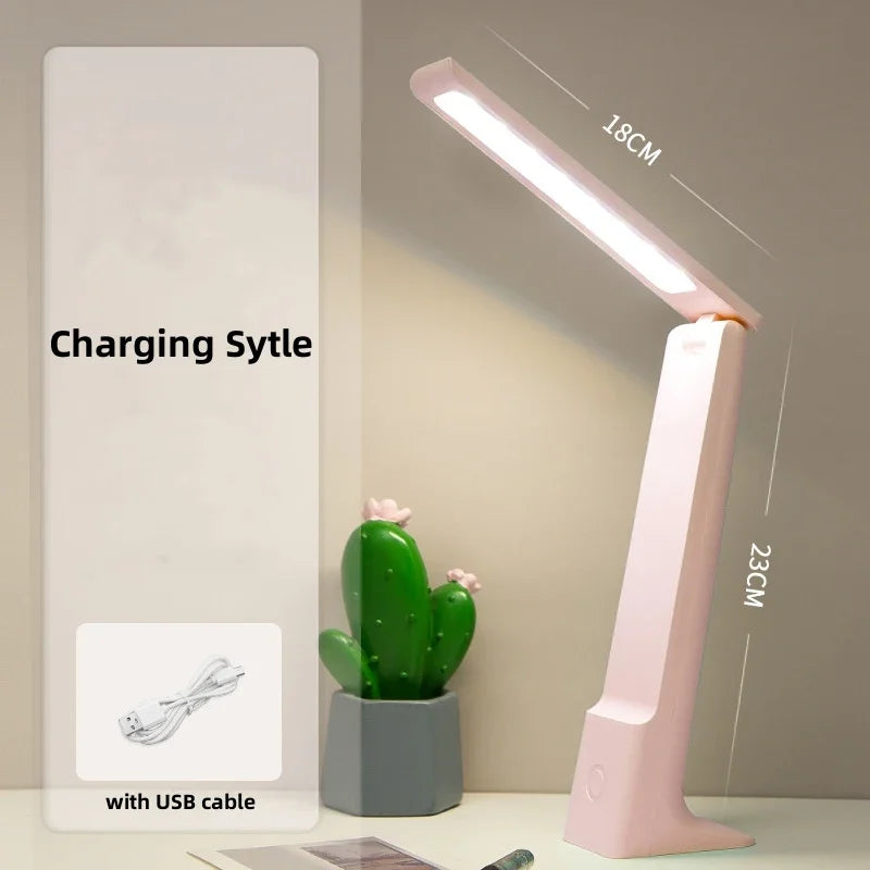 Veska | Lumora LED Bordslampa | Dimbar & Touchkontroll | 3 Ljusfärger | Batteri 20h | Vit/Rosa/Blå Rosa butik