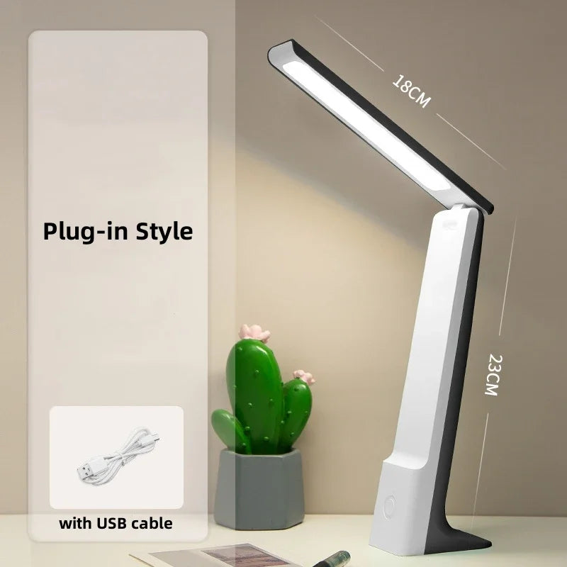 Veska | Lumora LED Bordslampa | Dimbar & Touchkontroll | 3 Ljusfärger | Batteri 20h | Vit/Rosa/Blå Svart plugg