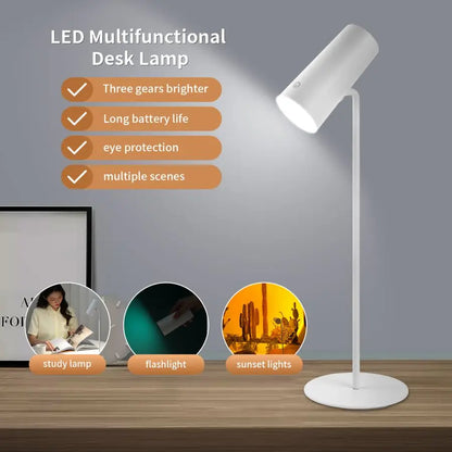 Veska | Lumora LED bordslampa med touch-dimming | Ögonvänlig & uppladdningsbar | USB-C | 2000 mAh batteri | För skrivbord, sängbord & dekoration
