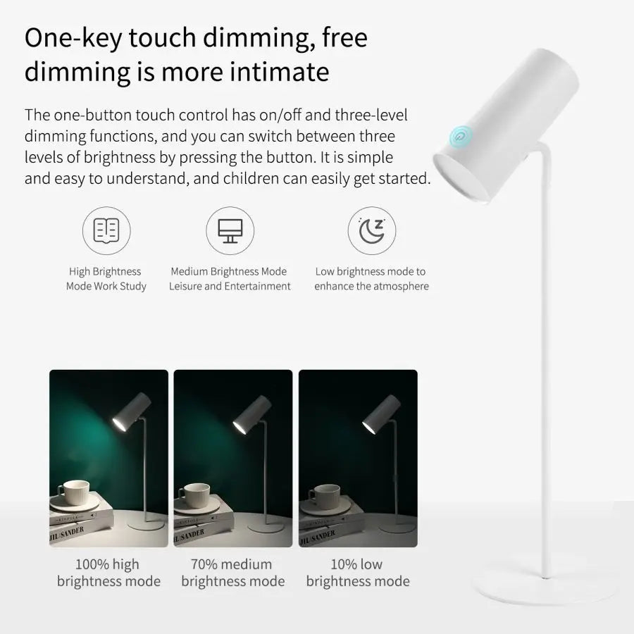 Veska | Lumora LED bordslampa med touch-dimming | Ögonvänlig & uppladdningsbar | USB-C | 2000 mAh batteri | För skrivbord, sängbord & dekoration