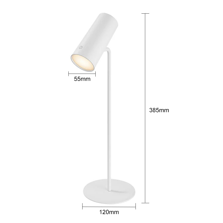 Veska | Lumora LED bordslampa med touch-dimming | Ögonvänlig & uppladdningsbar | USB-C | 2000 mAh batteri | För skrivbord, sängbord & dekoration