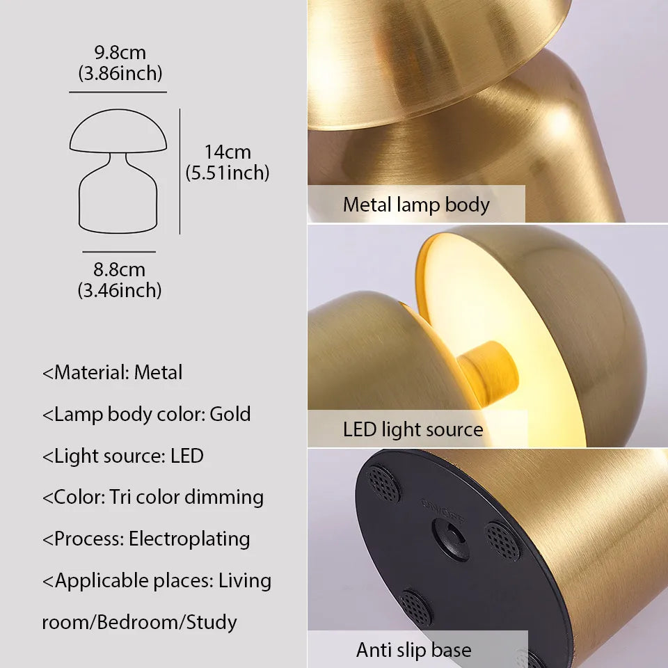 Veska | LumoVerde LED bordslampa | Uppladdningsbar | 3 färgtemperaturer & touch-dimmer | 4W | 5V