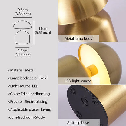 Veska | LumoVerde LED bordslampa | Uppladdningsbar | 3 färgtemperaturer & touch-dimmer | 4W | 5V