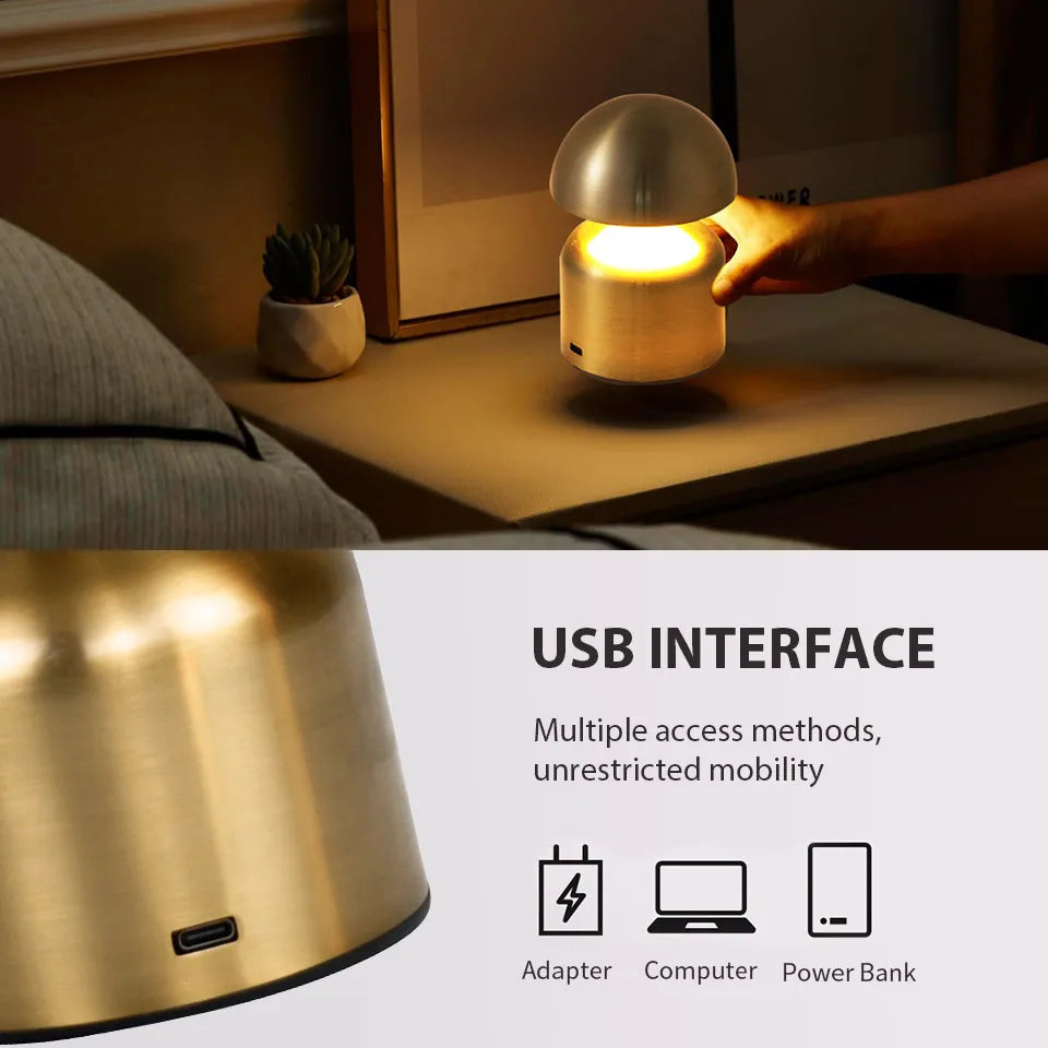 Veska | LumoVerde LED bordslampa | Uppladdningsbar | 3 färgtemperaturer & touch-dimmer | 4W | 5V