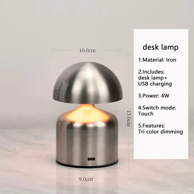 Veska | LumoVerde LED bordslampa | Uppladdningsbar | 3 färgtemperaturer & touch-dimmer | 4W | 5V Silversilver