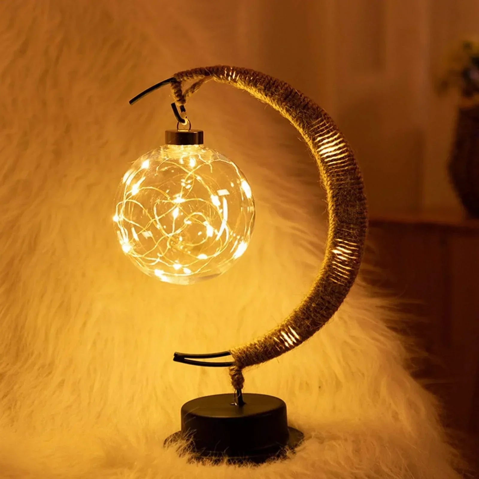 Veska | LunaGlow - Lyx Bordslampa - Månform - Rördesign - Elegant Belysning