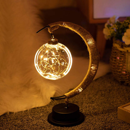 Veska | LunaGlow - Lyx Bordslampa - Månform - Rördesign - Elegant Belysning