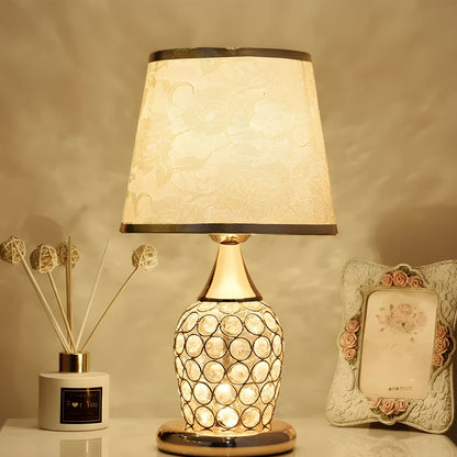Veska | Lustrelia Crystal Optic Table Lamp | LED-belysning & Touch-funktion | Elegant Ljusspel | 220V | Plast A