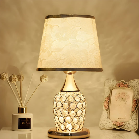 Veska | Lustrelia Crystal Optic Table Lamp | LED-belysning & Touch-funktion | Elegant Ljusspel | 220V | Plast A