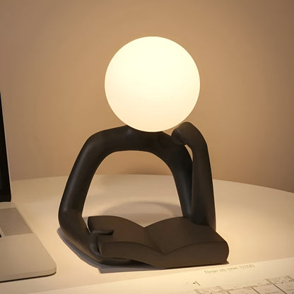 Veska | LuxLume Raffinerad Designer Bordslampa – Modern Konst med Atmosfärisk Belysning Svart