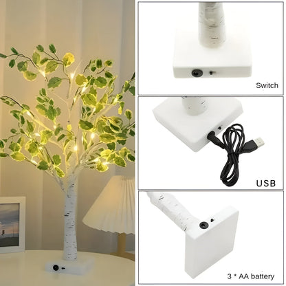 Veska | Magisk BrightTree Bordslampa – Elegant Träd Design med Varm LED Belysning