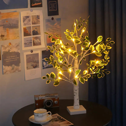 Veska | Magisk BrightTree Bordslampa – Elegant Träd Design med Varm LED Belysning Vit 60 cm